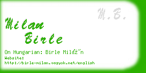 milan birle business card